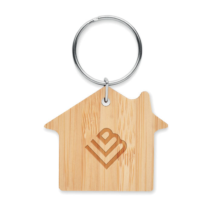 HOUSEBOO Schlüsselring Bambus, Haus