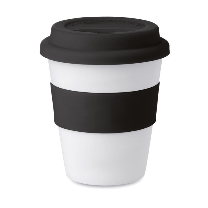 ASTORIA PP Becher mit Silikon-Deckel – Schwarz