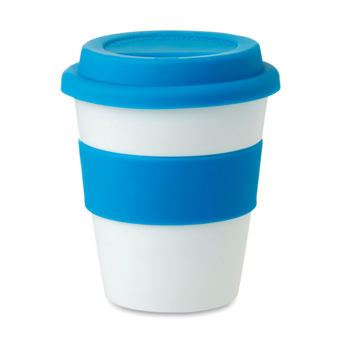 ASTORIA PP Becher mit Silikon-Deckel – Blau