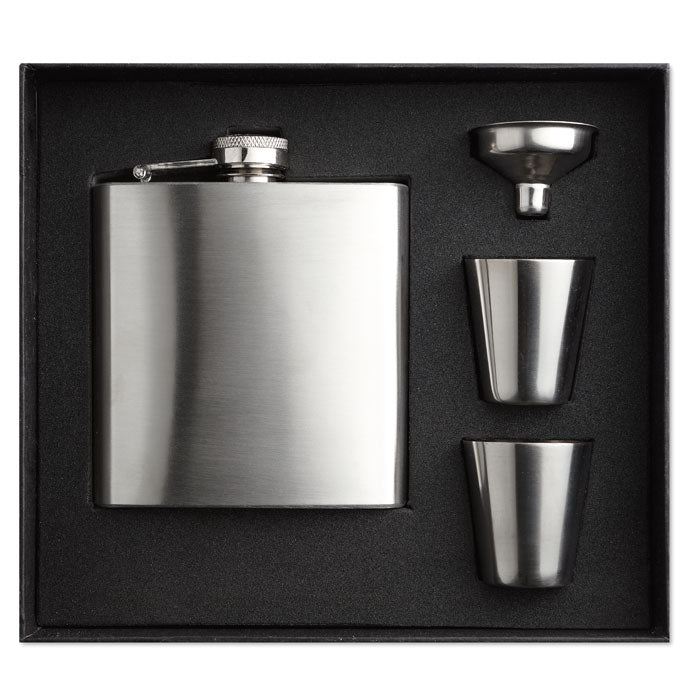 SLIMMY FLASK SET Flachmann – Mattsilber