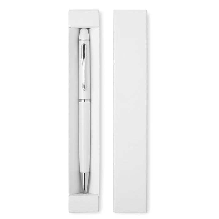 EDUAR Drehkugelschreiber mit Stylus – Weiß