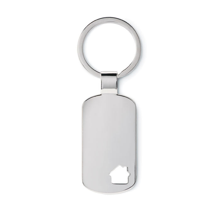 HOUSE KEY Schlüsselring Haus – Mattsilber