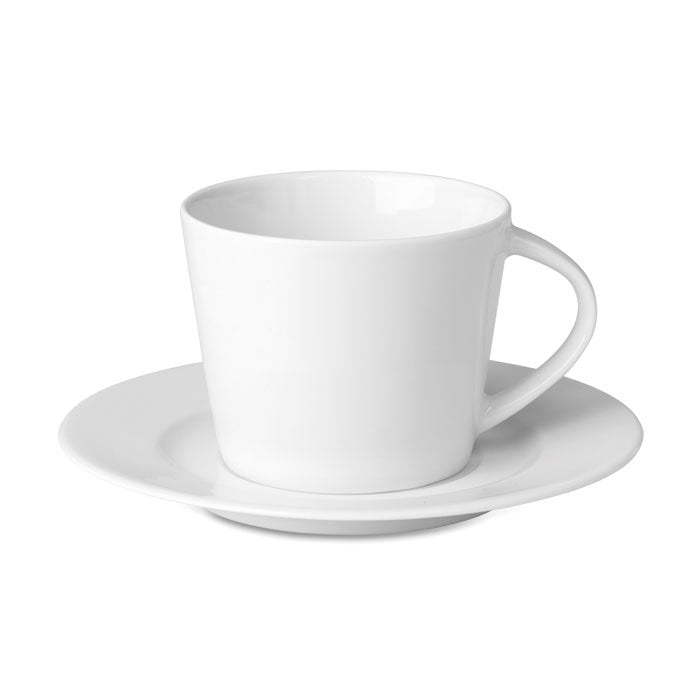 PARIS Cappuccino Tasse und Untertasse – Weiß