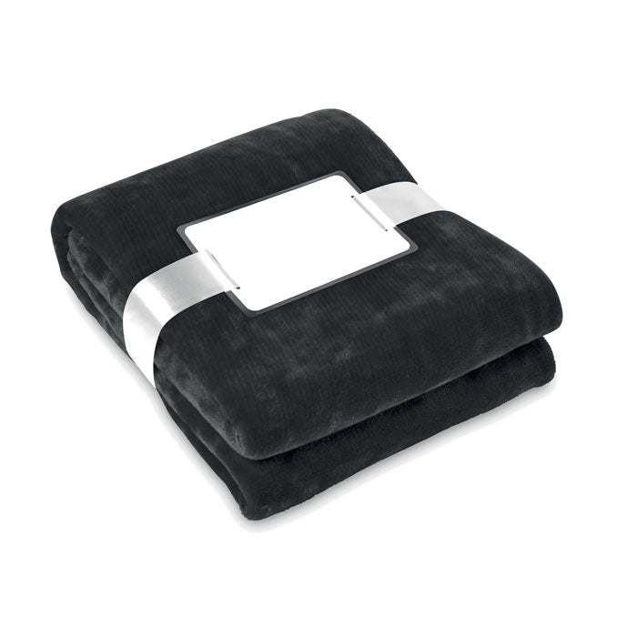 DAVOS Flanell Fleece-Decke – Schwarz