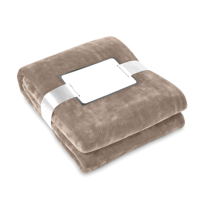 DAVOS Flanell Fleece-Decke – Khaki