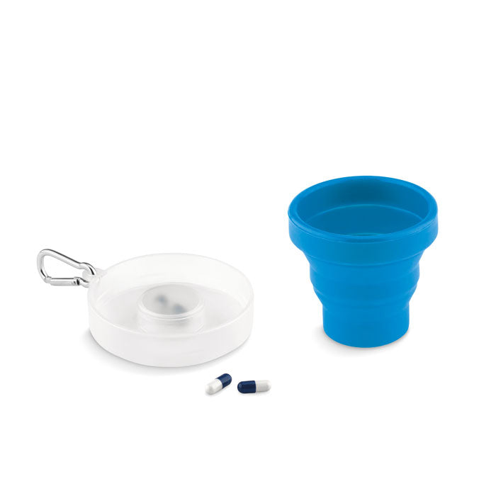 CUP PILL Faltbarer Silikon Becher – Blau