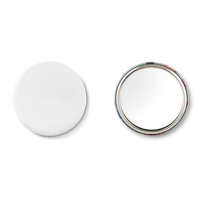 MIRROR Badge mit Make-up Spiegel – Mattsilber