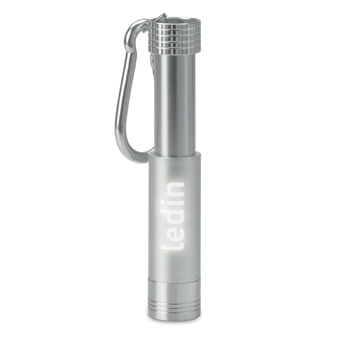 POP LIGHT Taschenlampe mit Karabiner – Silber