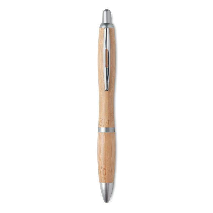 RIO BAMBOO Druckkugelschreiber ABS/Bambus – Mattsilber
