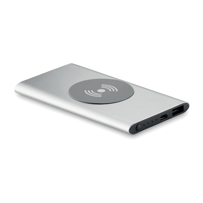 POWER&WIRELESS Ladestation mit Powerbank – Mattsilber