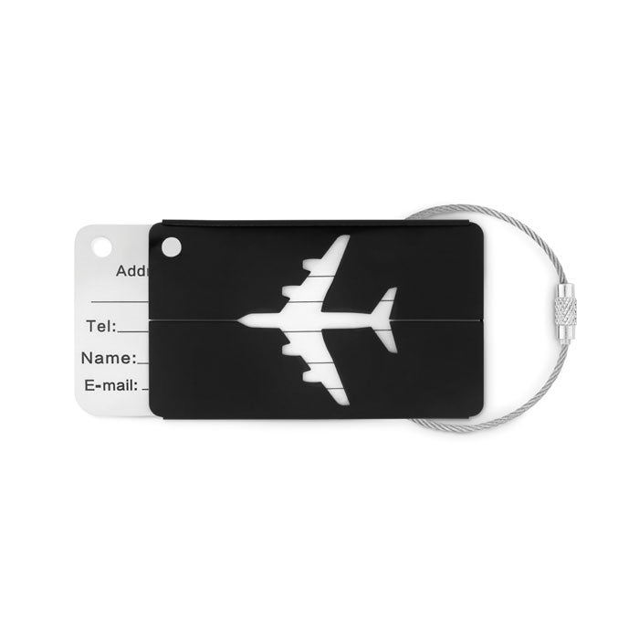FLY TAG Kofferanhänger aus Aluminium – Schwarz