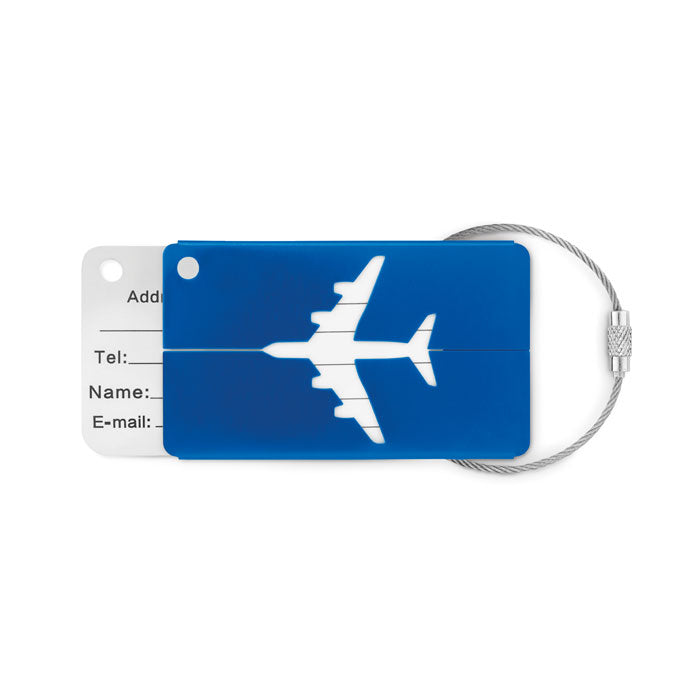 FLY TAG Kofferanhänger aus Aluminium – Königsblau