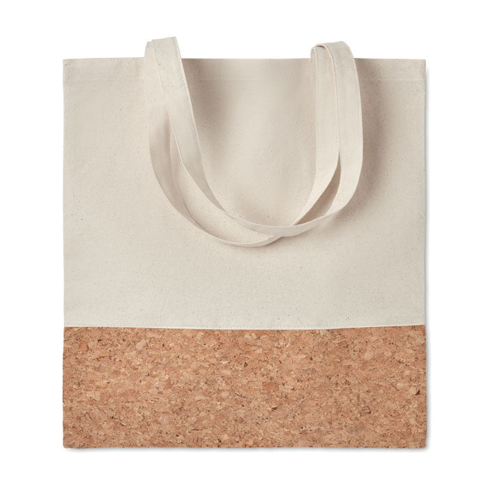 ILLA TOTE Einkaufstasche mit Korkbesatz – Beige
