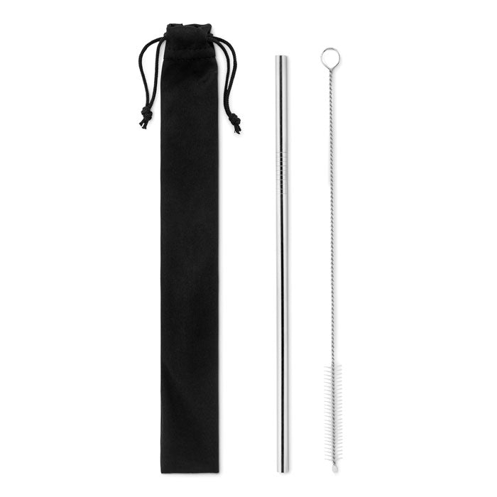 COLD STRAW Edelstahl Trinkhalme-Set – Mattsilber