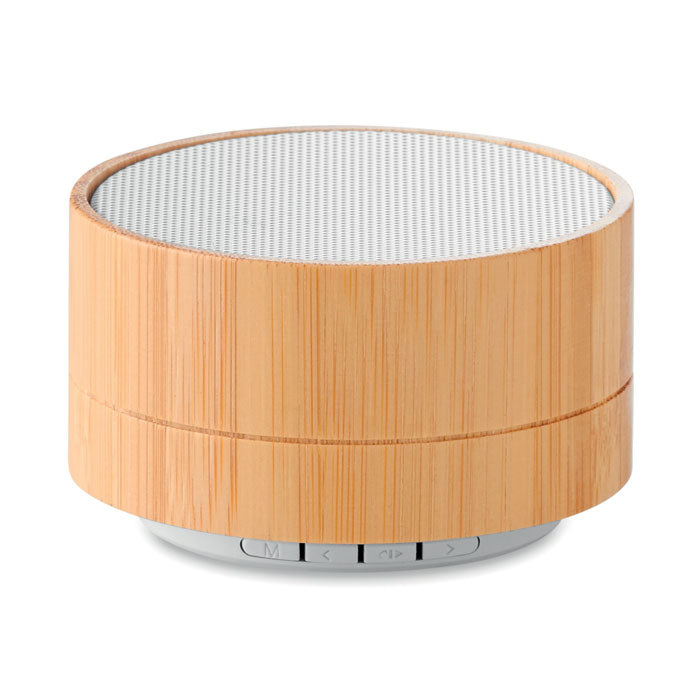 SOUND BAMBOO Runder wireless Lautsprecher – Weiß