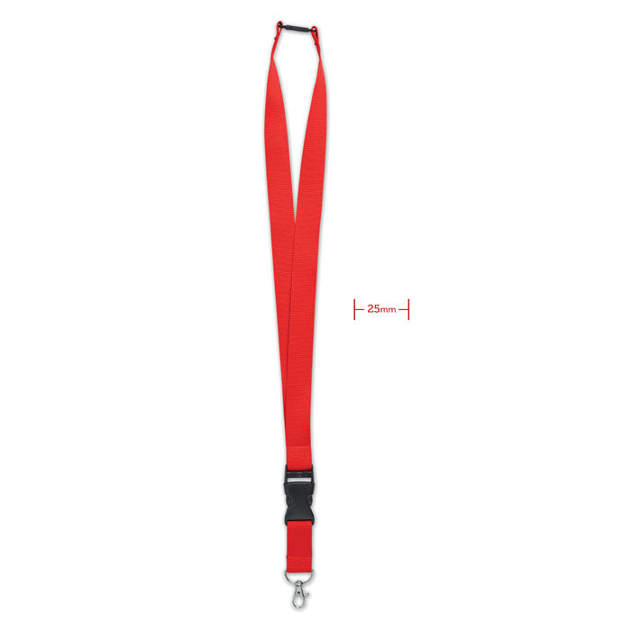 WIDE LANY Lanyard mit Metallkarabiner – Rot