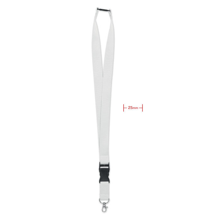 WIDE LANY Lanyard mit Metallkarabiner – Weiß