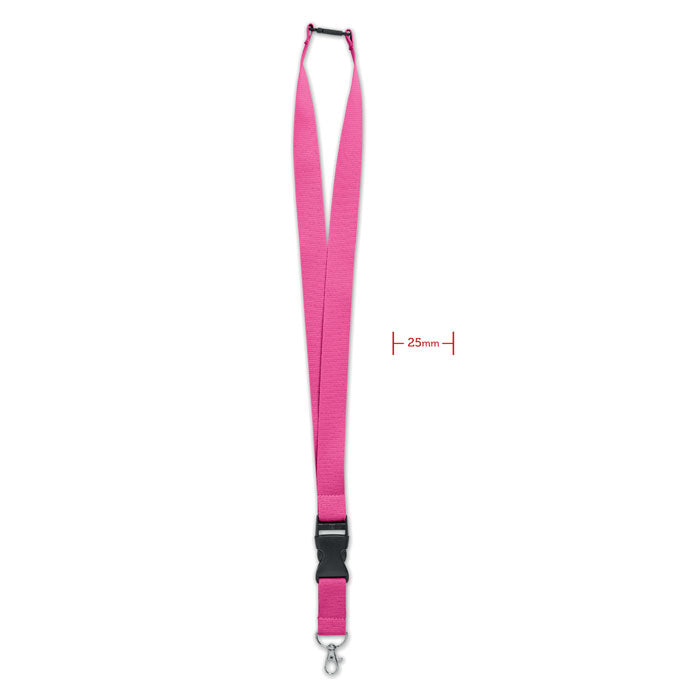 WIDE LANY Lanyard mit Metallkarabiner – Fuchsie
