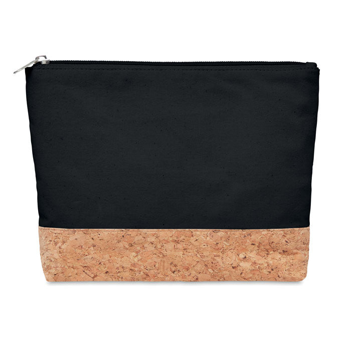PORTO BAG Kosmetiktasche mit Kork – Schwarz