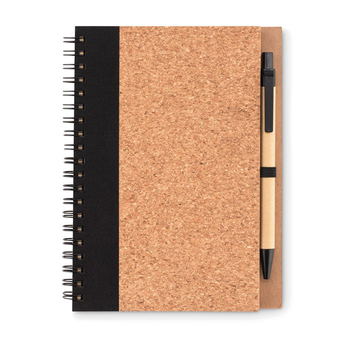 SONORA PLUSCORK Notizbuch mit Kork-Cover – Schwarz