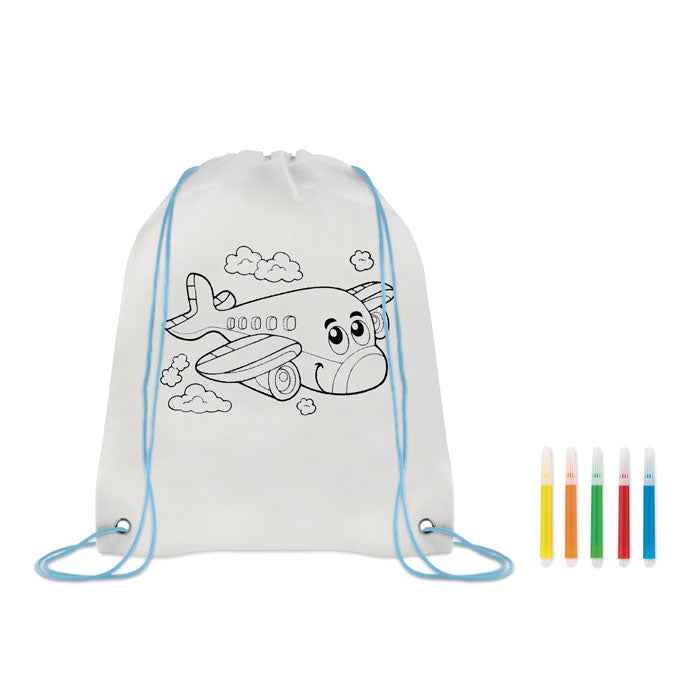 CARRYDRAW Gestaltbarer Kordelzugbeutel – Babyblau