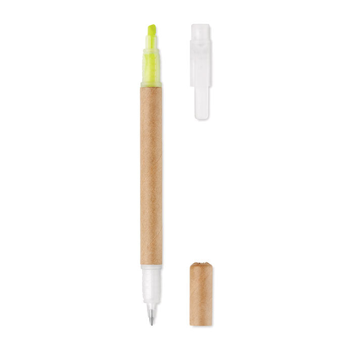 DUO PAPER Kugelschreiber mit Textmarker – Gelb