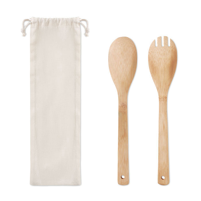 MAYEN SET Salatbesteck Bambus – Beige