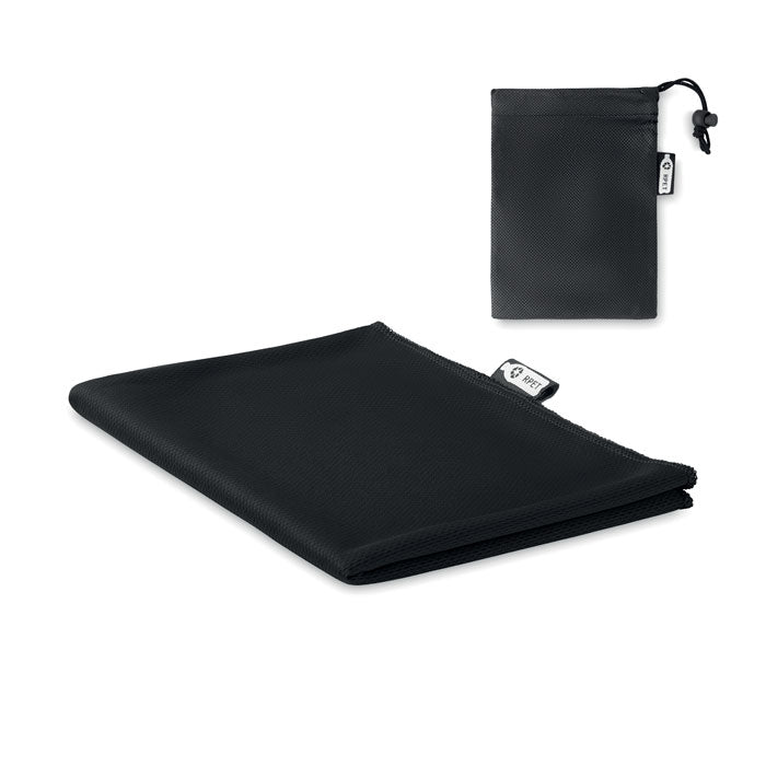 TUKO RPET RPET Sporthandtuch mit Beutel – Schwarz