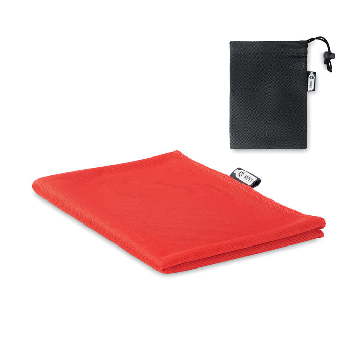 TUKO RPET RPET Sporthandtuch mit Beutel – Rot