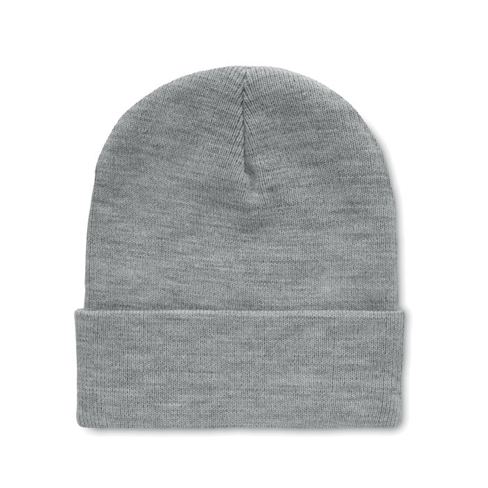 POLO RPET Beanie mit Umschlag RPET – Weiß/grau