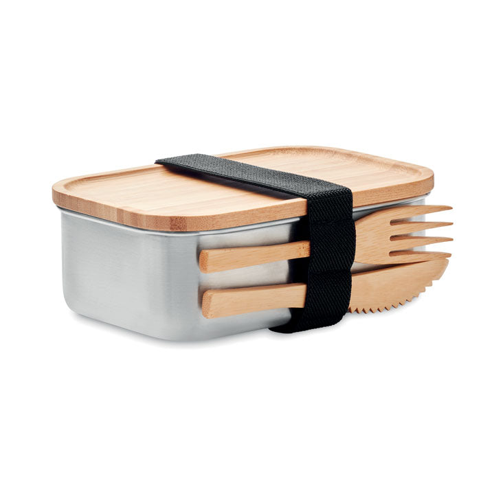 SAVANNA Lunchbox Edelstahl 600ml – Holz
