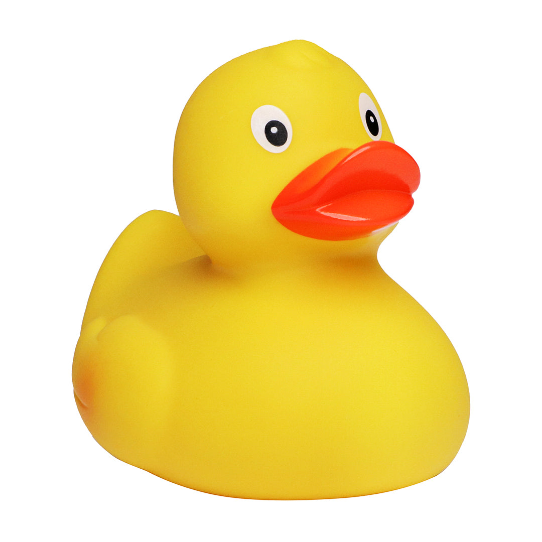 Renn-Ente, mit Metallplatte – Gelb/orange – 6,6 cm