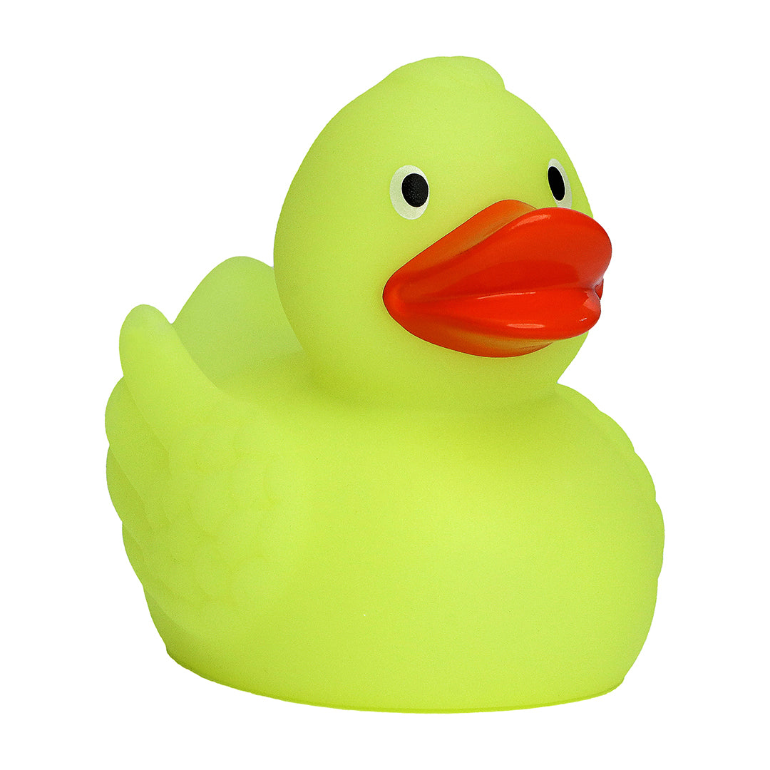 Quietsche-Ente nachleuchtend – Gelb/orange – 7,5 cm