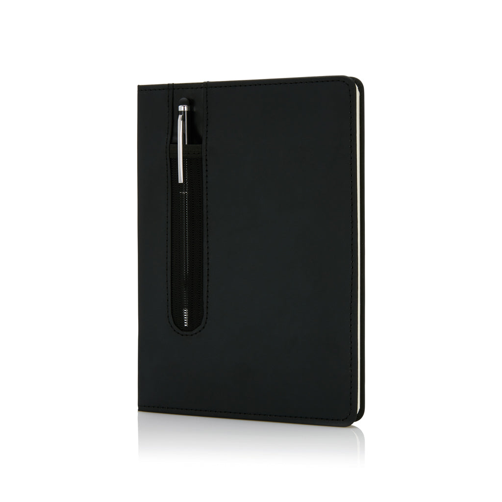 Basic Hardcover PU A5 Notizbuch mit Stylus-Stift – Ansicht 2