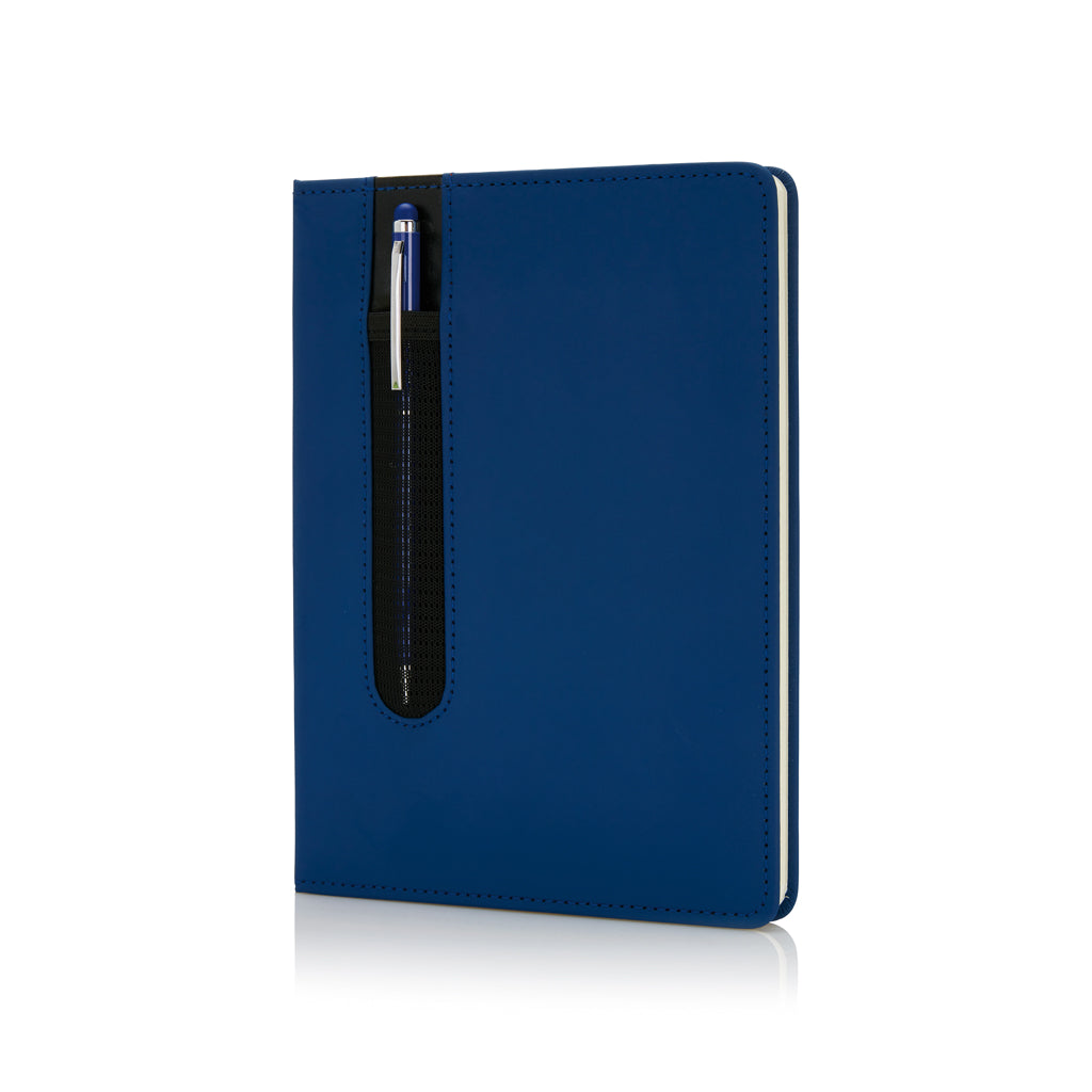 Basic Hardcover PU A5 Notizbuch mit Stylus-Stift – Ansicht 1