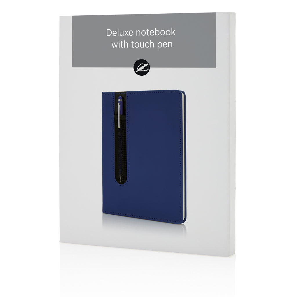 Basic Hardcover PU A5 Notizbuch mit Stylus-Stift – Ansicht 5