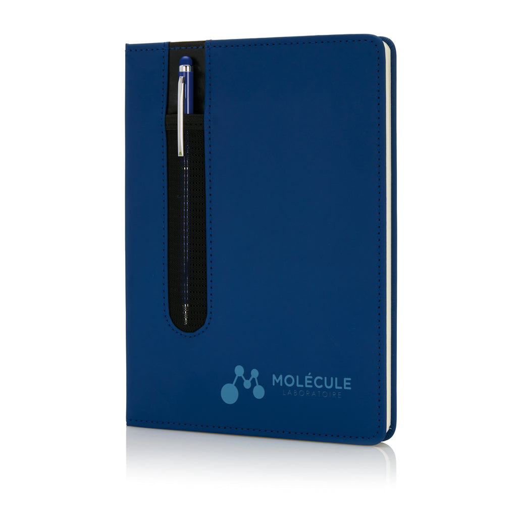 Basic Hardcover PU A5 Notizbuch mit Stylus-Stift – Ansicht 8