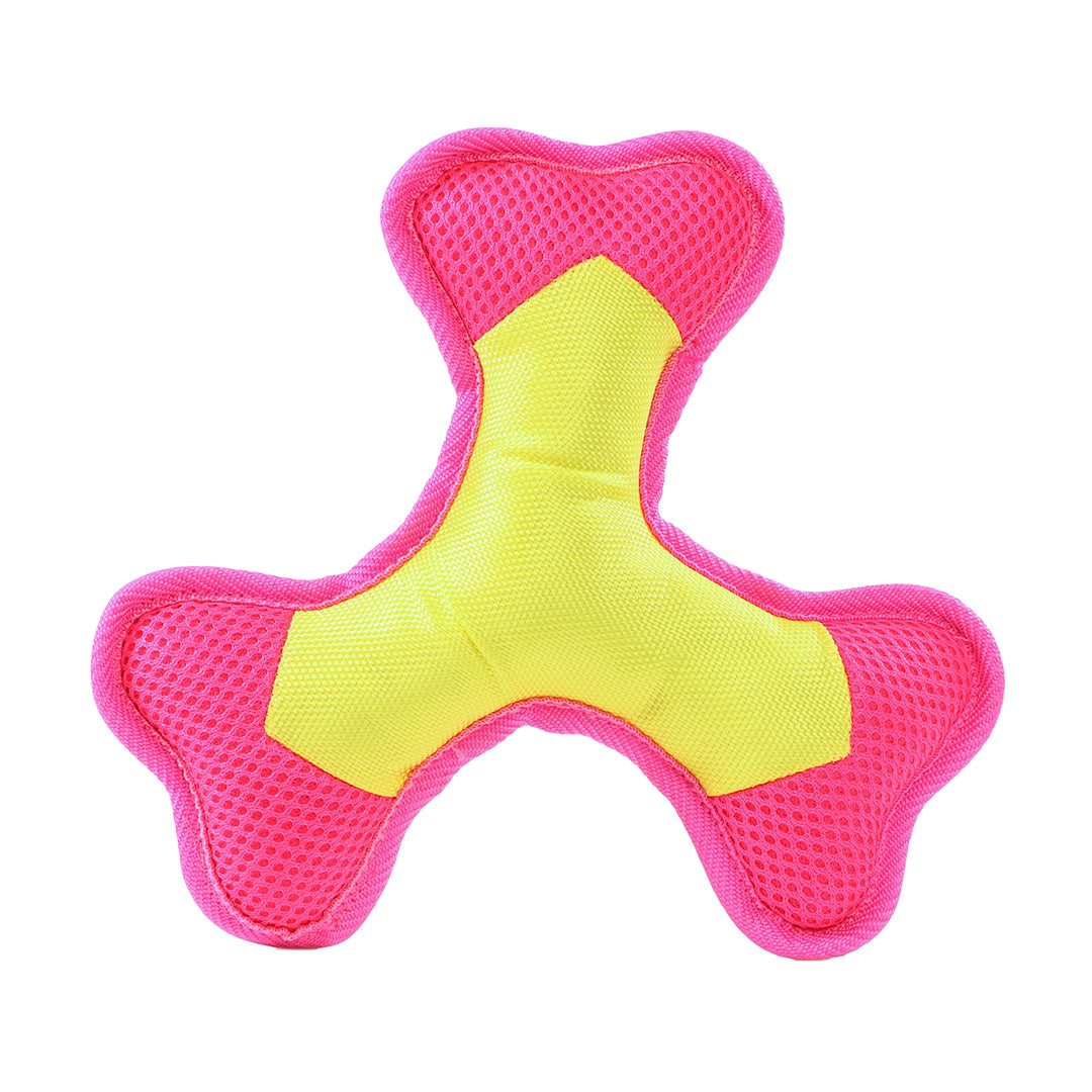 Hundespielzeug Flying Triple – Gelb/pink – S