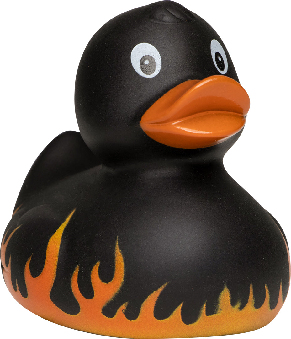 Quietsche-Ente Flammen – Schwarz