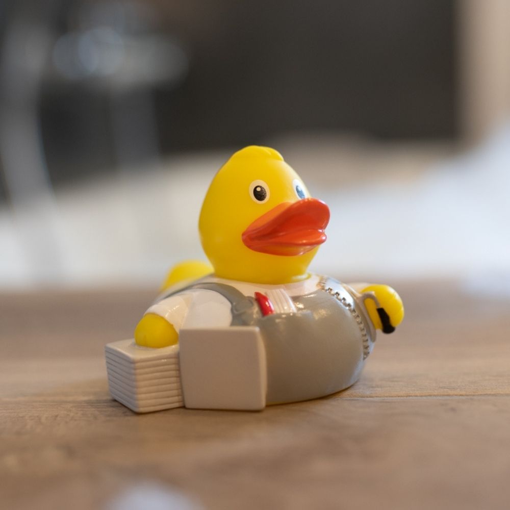 Quietsche-Ente Fliesenleger – Detailansicht 2