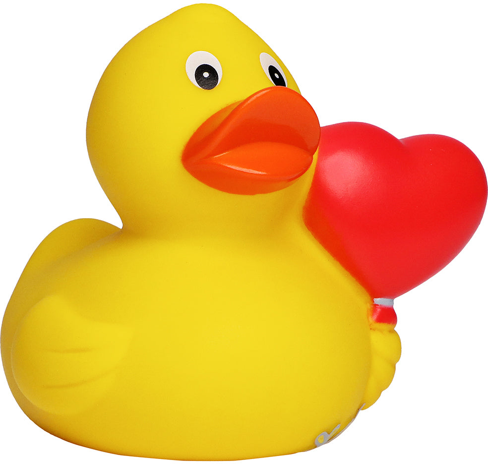 Quietsche-Ente Herzballon – Mehrfarbig