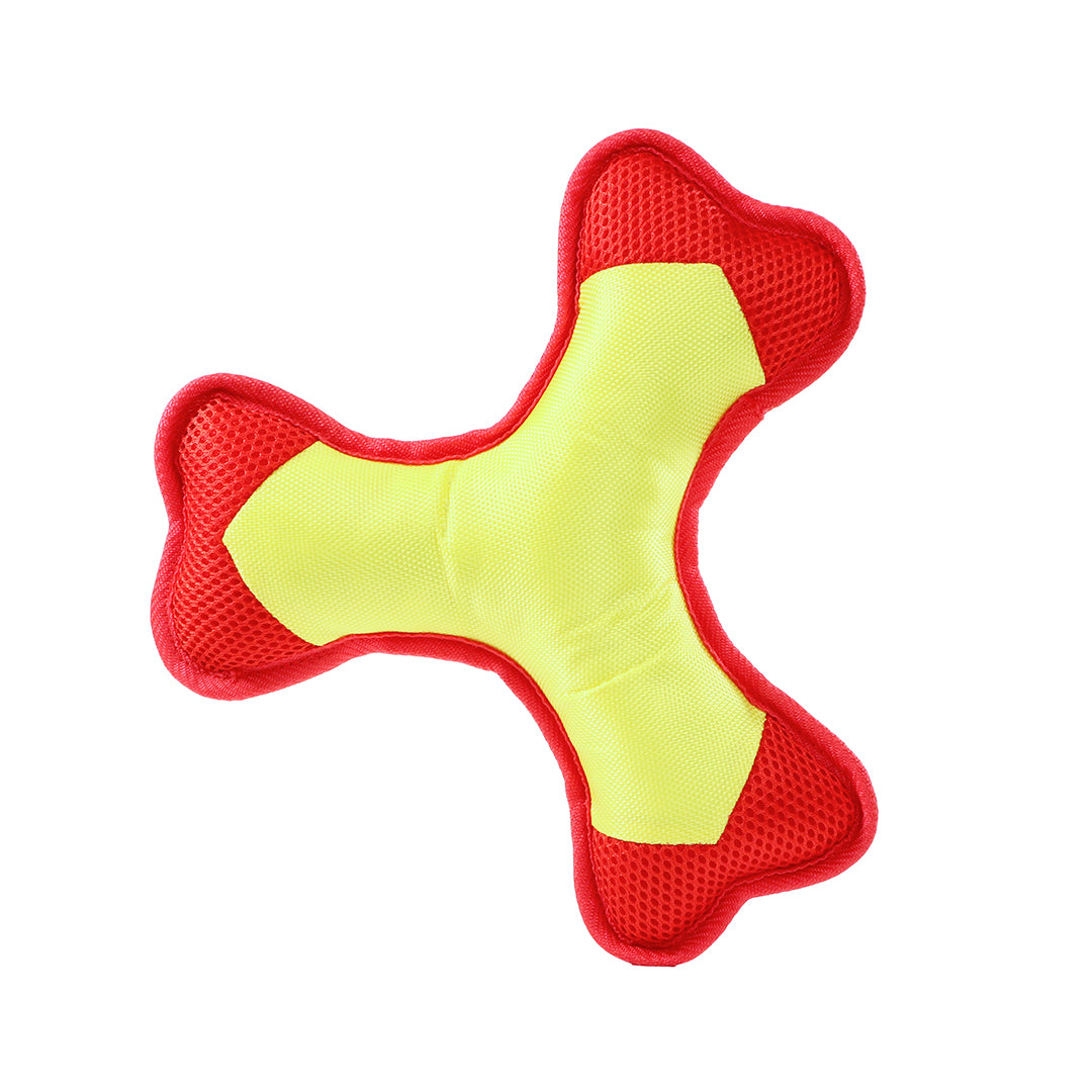 Hundespielzeug Flying Triple – Gelb/rot – M
