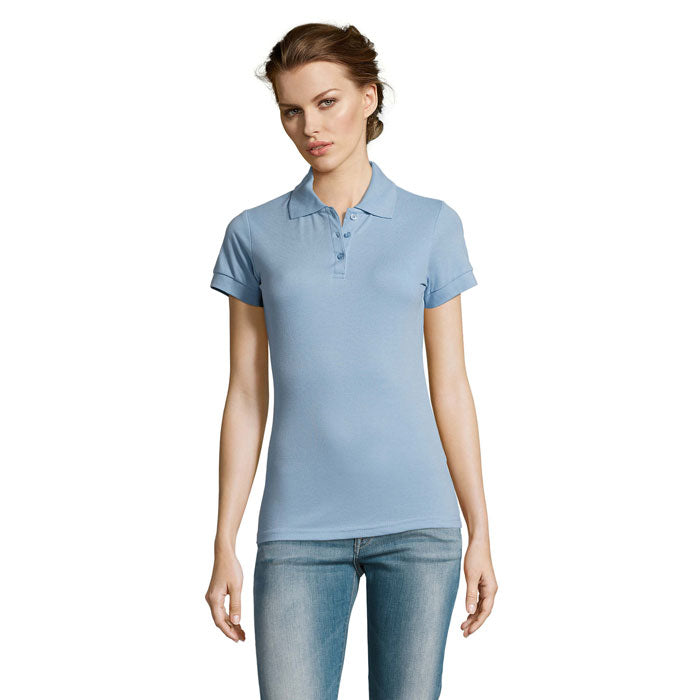 PRIME WOMEN PRIME DAMEN POLO 200g – Sky Blue Pique – Größe 3XL