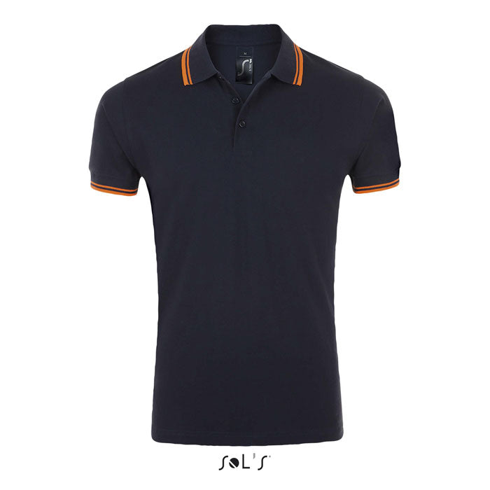 PASADENA MEN PASADENA HERREN POLO 200 – Marineblau/Neonorange – Größe 3XL