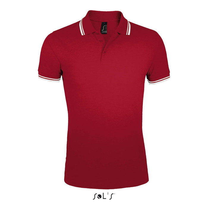 PASADENA MEN PASADENA HERREN POLO 200 – Rot / Weiß – Größe 3XL