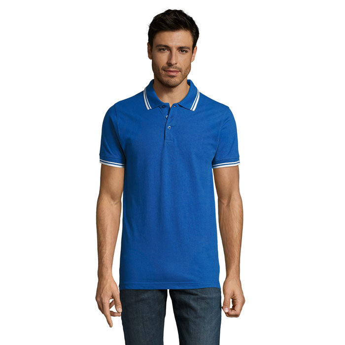 PASADENA MEN PASADENA HERREN POLO 200 – Königsblau/Weiß – Größe 3XL