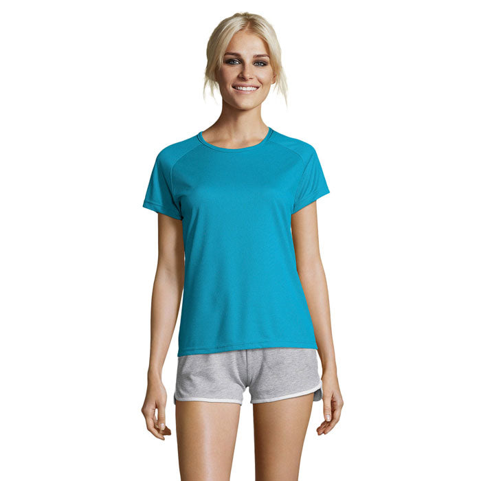 SPORTY WOMEN SPORTY DAMENT-SHIRT 140g – Aqua – Größe L