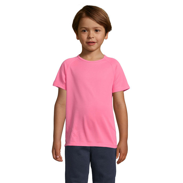 SPORTY KIDS SPORTY KINDERT-SHIRT 140g – Neon-Rosa 2 – Größe 3XL