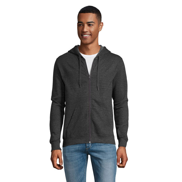 STONE UNI HOODIE 260g – Charcoal Melange – Größe 3XL