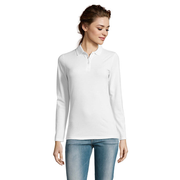 PERFECT LSL WOMEN POLO 180 – White – Größe 3XL